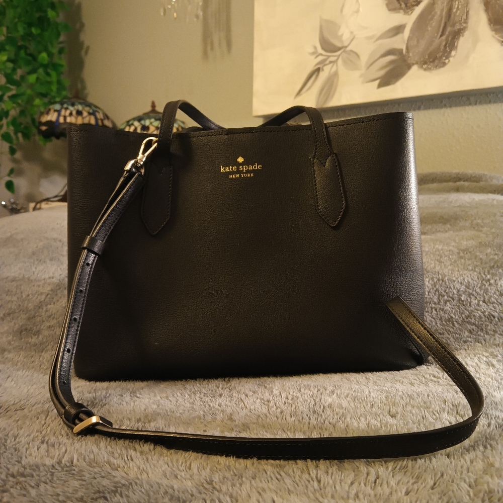 Kate Spade Black Leather Tote Bag